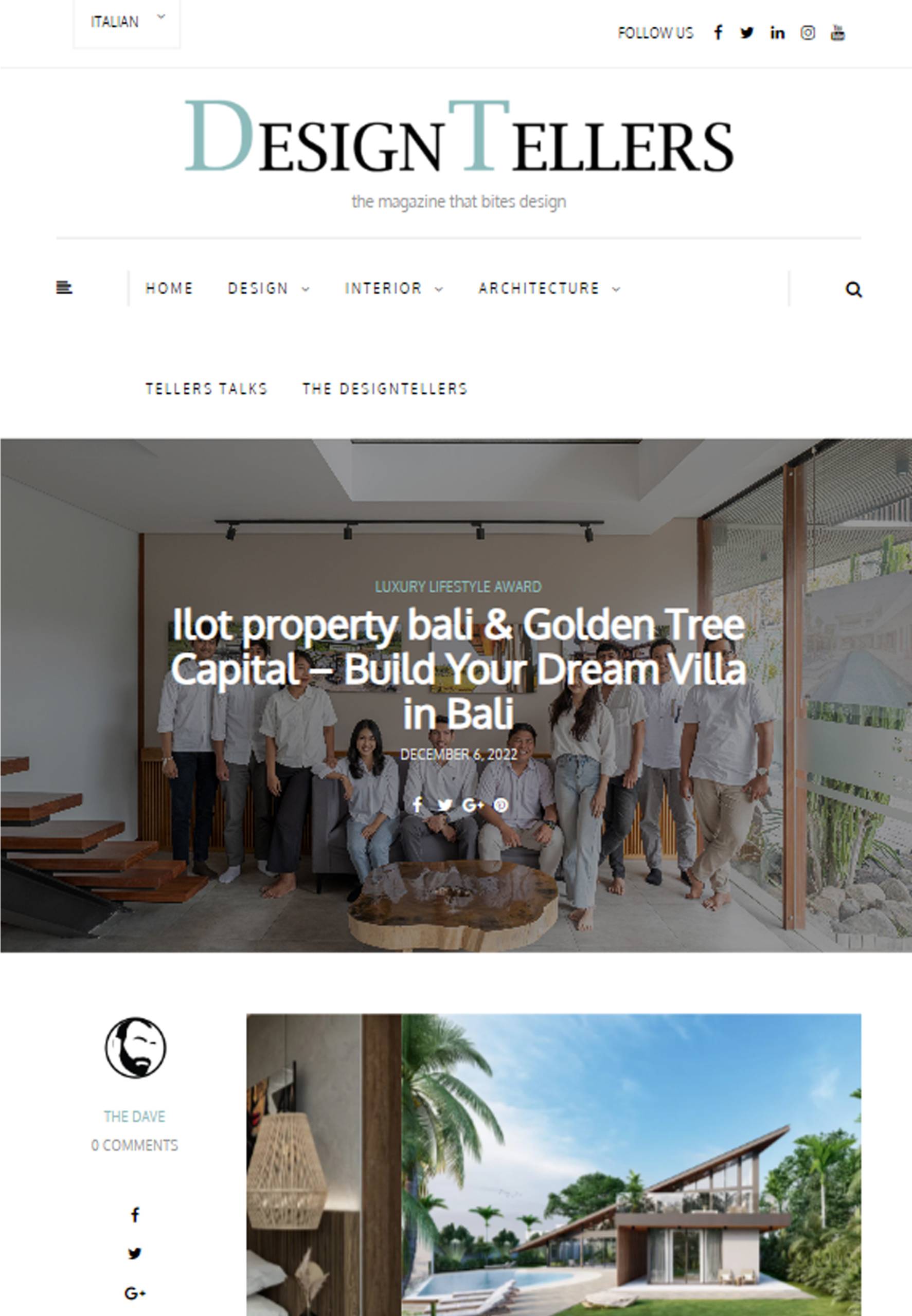 Design Teller Magazine about Ilot Property Bali