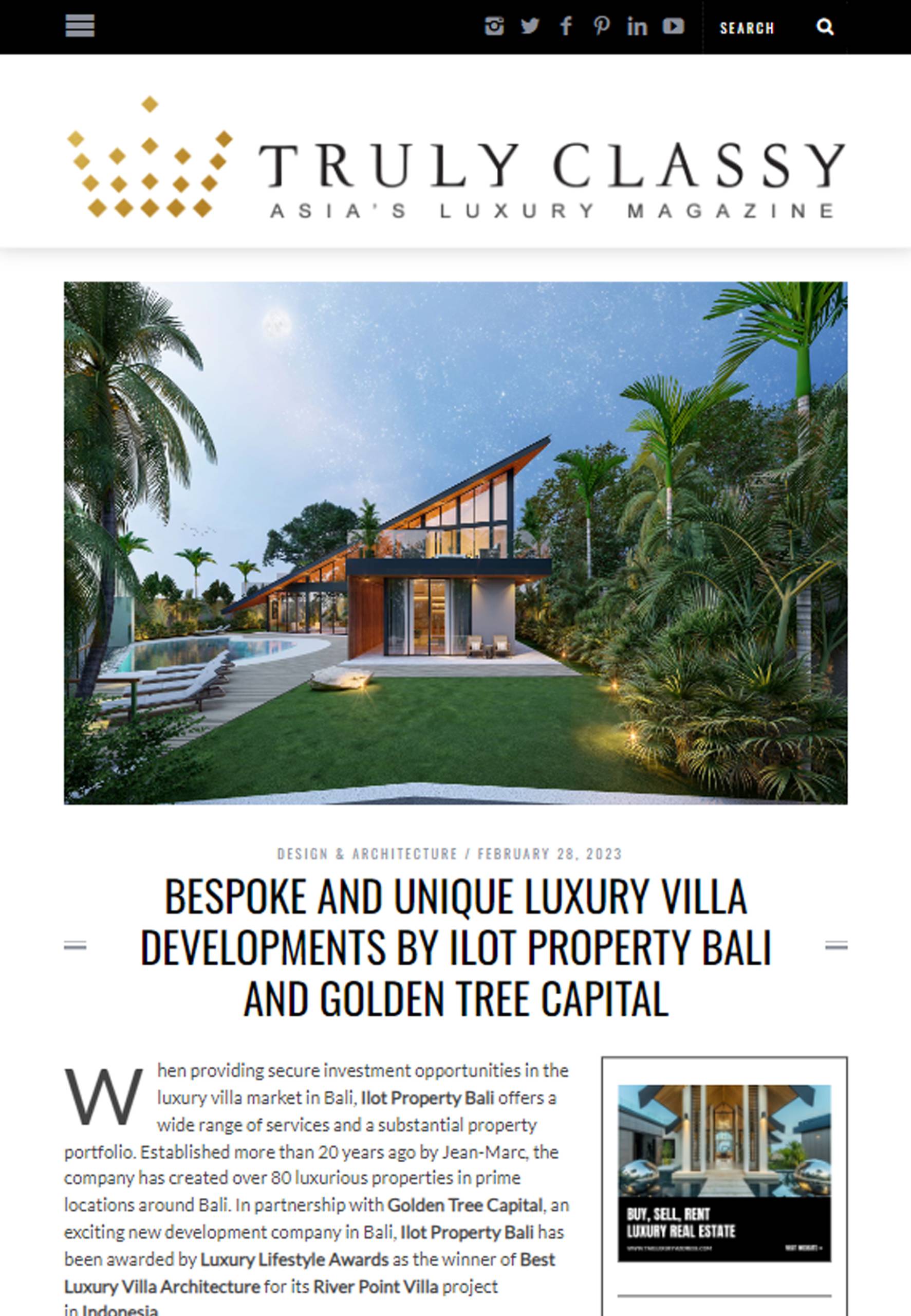 Metro Magazine for Ilot Property Bali