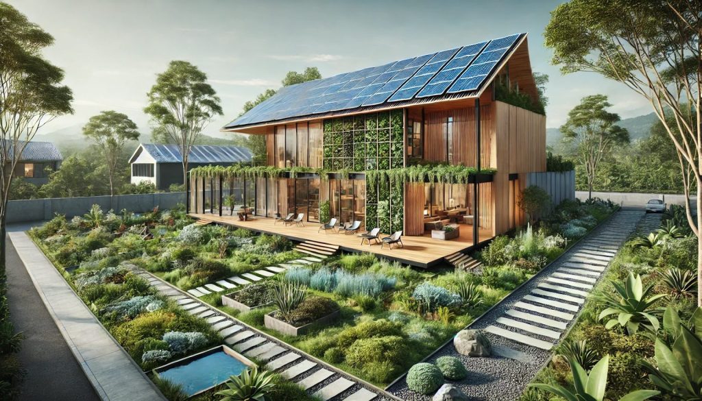 wooden green cottage